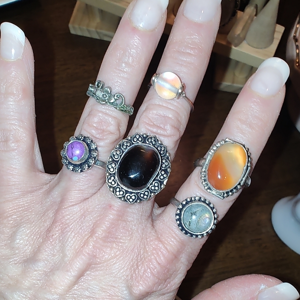 Labradorite Ring Size 8.5 Alloy - Picture 6 of 13